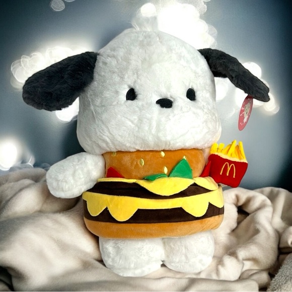 Pochacco in Big Mac Costume & Fries 13" Plush by Sanrio - Picture 3 of 13